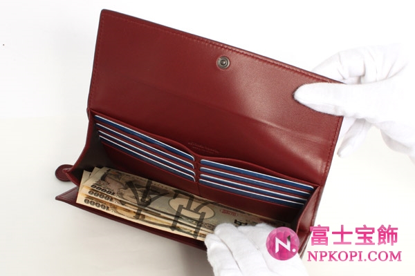 ボッテガヴェネタ シープスキン 長財布 ワインレッド 150509V001N6130 【2011年春夏新作】